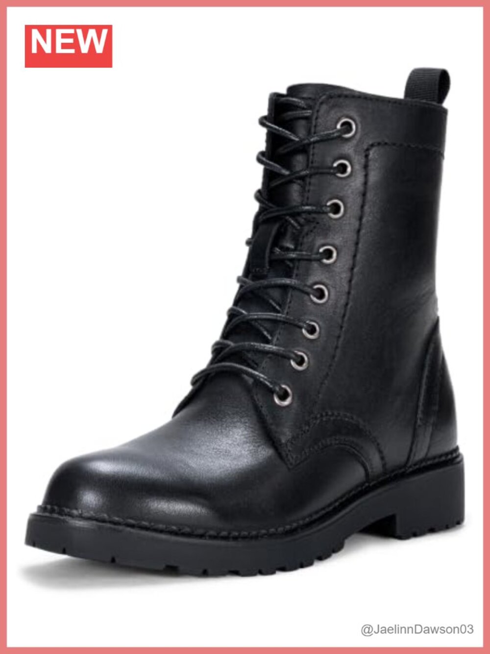 Women's Lace Up Combat Ankle Boots Low Heel Faux Leather Zip